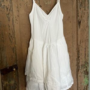 Aerie Textured white dress with spaghetti straps